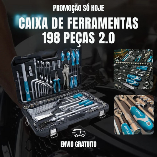 Caixa de ferramentas com 198 peças, conjunto de ferramentas manuais, conjunto de chaves de caixa com catraca, conjunto de chaves de fendas, ferramentas para reparações domésticas e automóveis, universal.